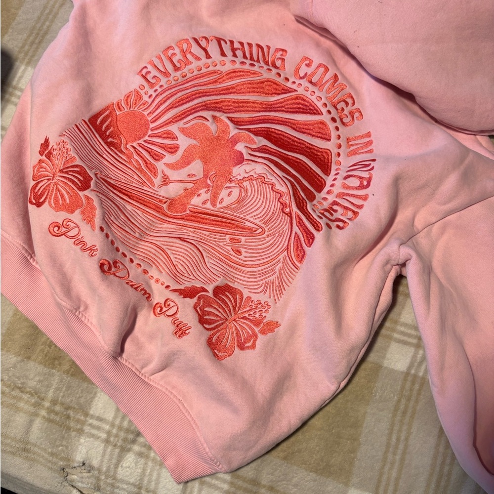 Pink Surf Graphic Women's Hoodie